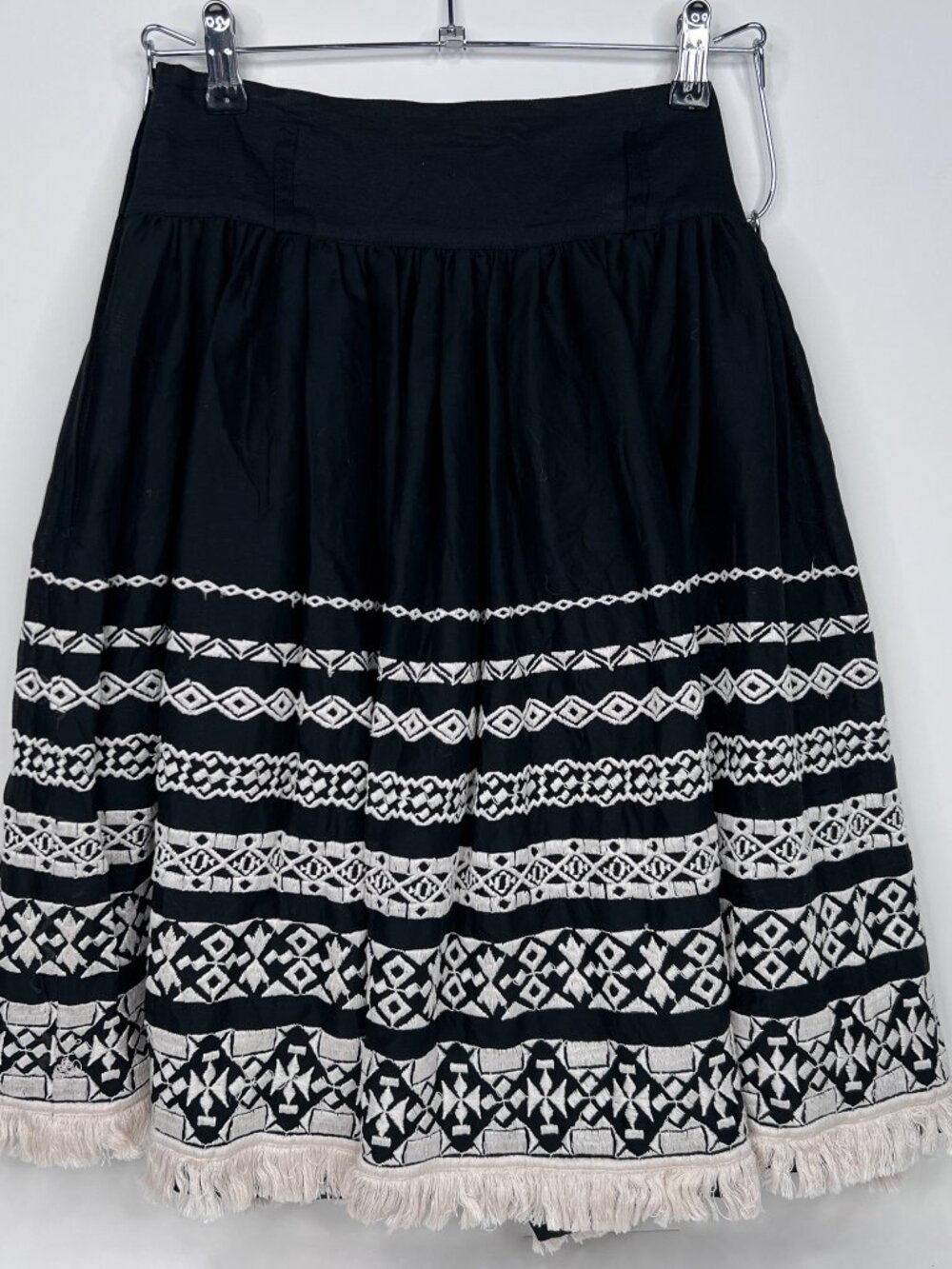 Vintage Italian Cotton Embroidered Southwestern Boho Cottagecore Skirt Sz 6 NWOT - Picture 2 of 11